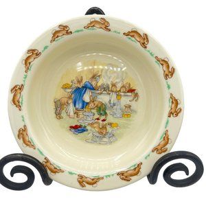 Royal Doulton BUNNYKINS Mid Century Child Warming Bowl Rabbit Easter Holiday